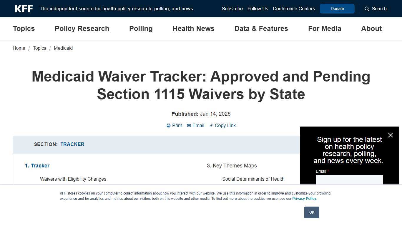 Medicaid Waiver Tracker: Approved and Pending Section 1115 Waivers by State KFF